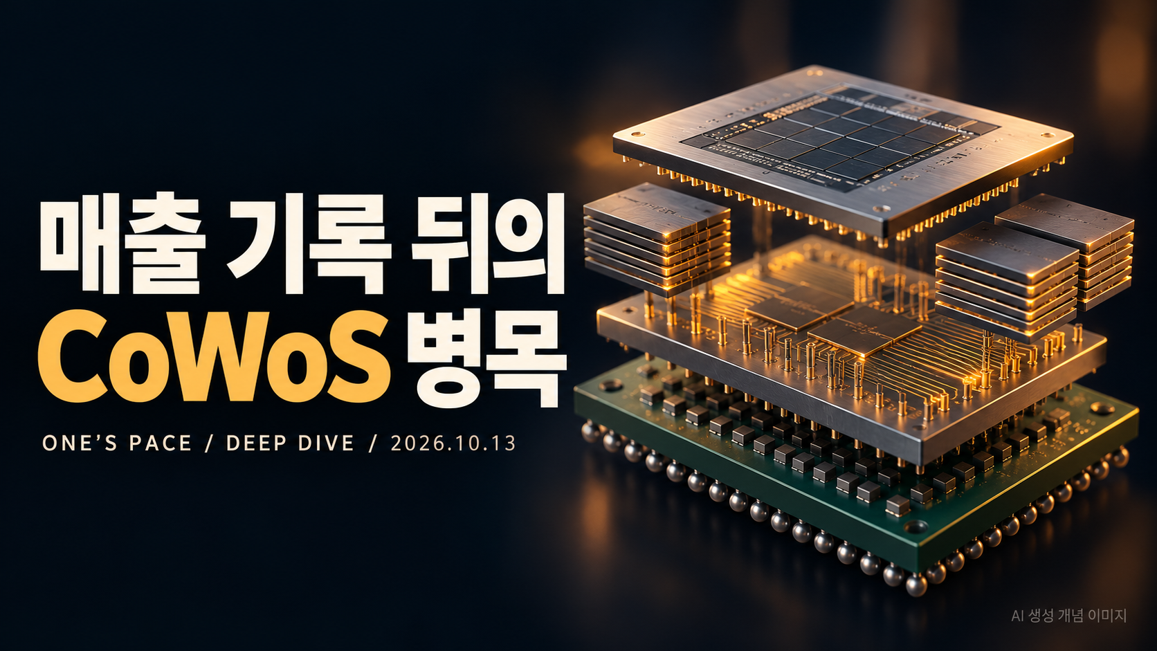 ONE’S PACE 2026-10-13 wp-deep-cover-final.png — 교정한 AI 반도체 교육용 카드. AI 생성 개념 이미지.